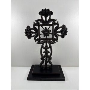 Indoor/Outdoor Ornate & Heavy Cast Iron Wall Cross ,  A-10